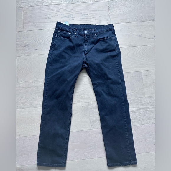 Levi’s 514 Jeans Mens Slim Straight Medium Wash Black Denim Stretch 34x30 - Picture 1 of 7